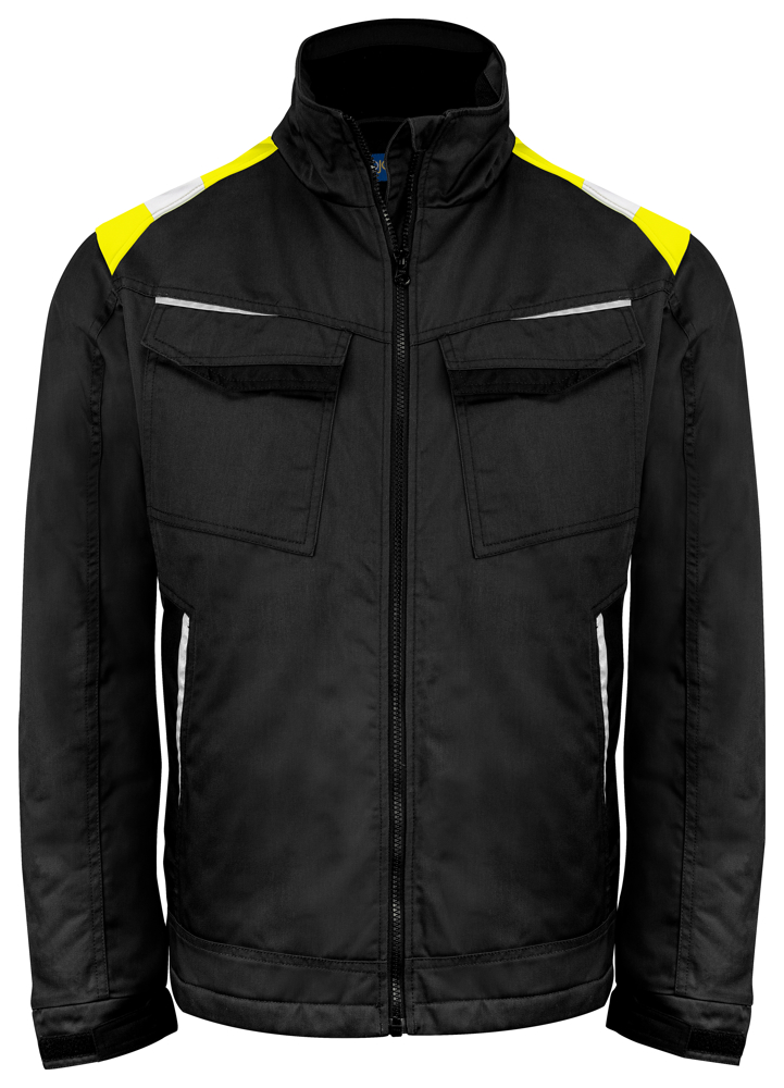 5428 GEVOERDE SERVICE VEST - Zwart/Geel