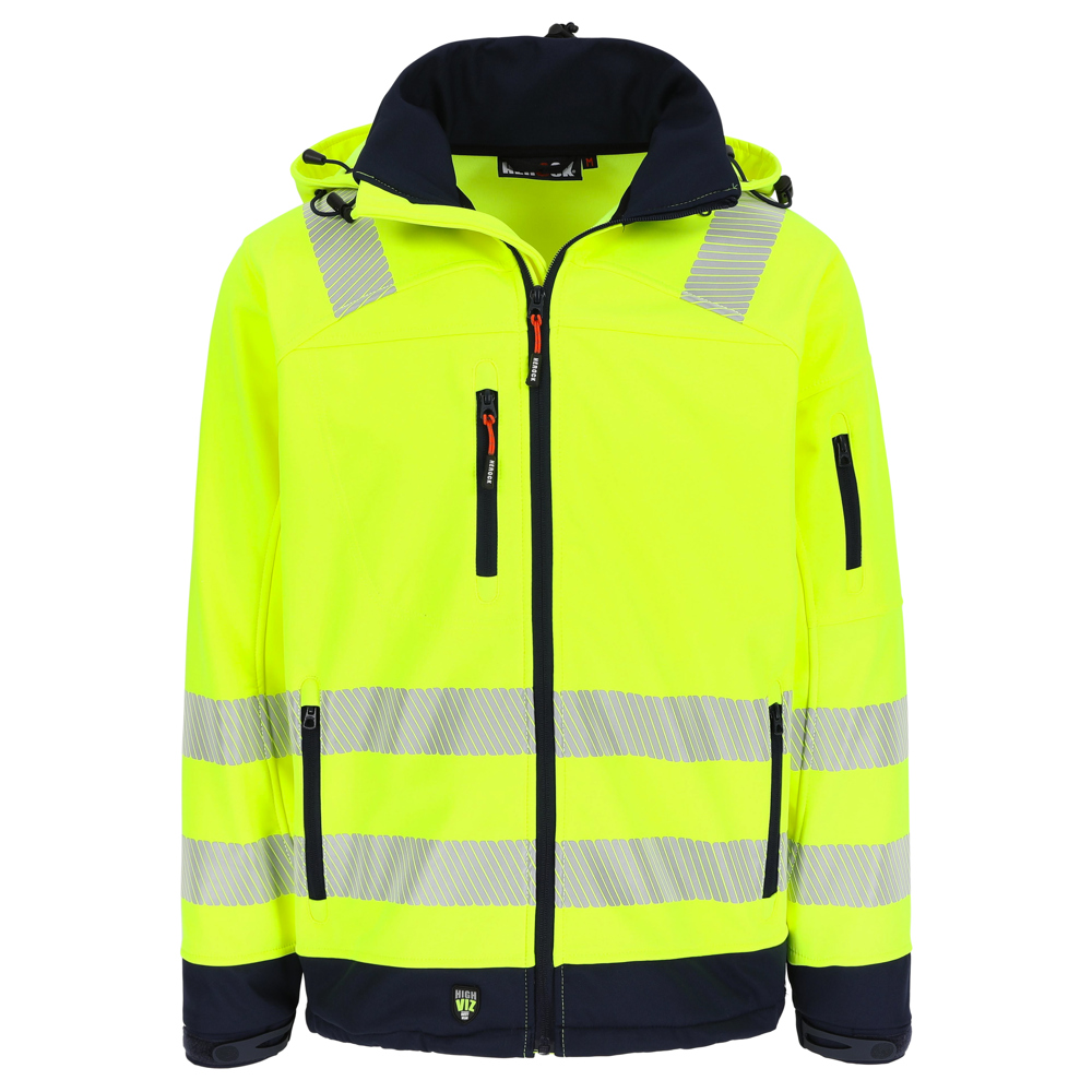 GREGOR HIGH VIZ SOFTSHELL JAS - GEEL/MARINE