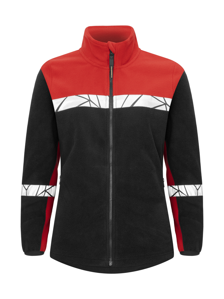 7301 FLEECE DAMES - Zwart/Rood
