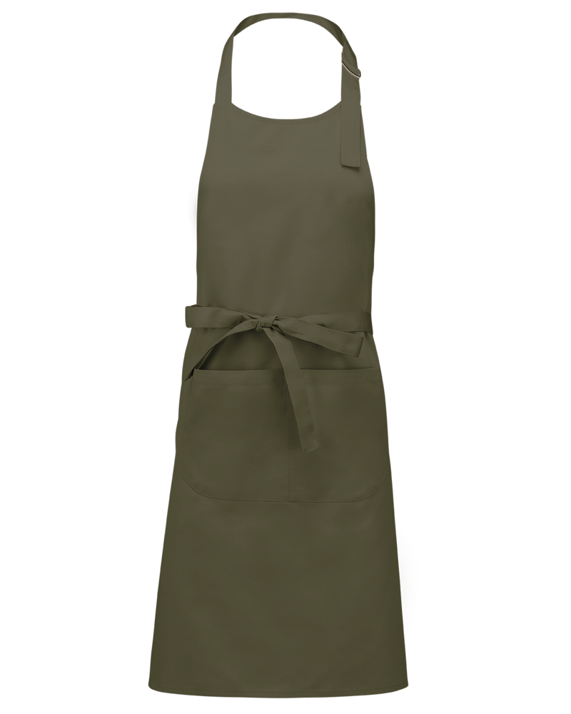 K890 - Schort van Polykatoen met zak - Light khaki