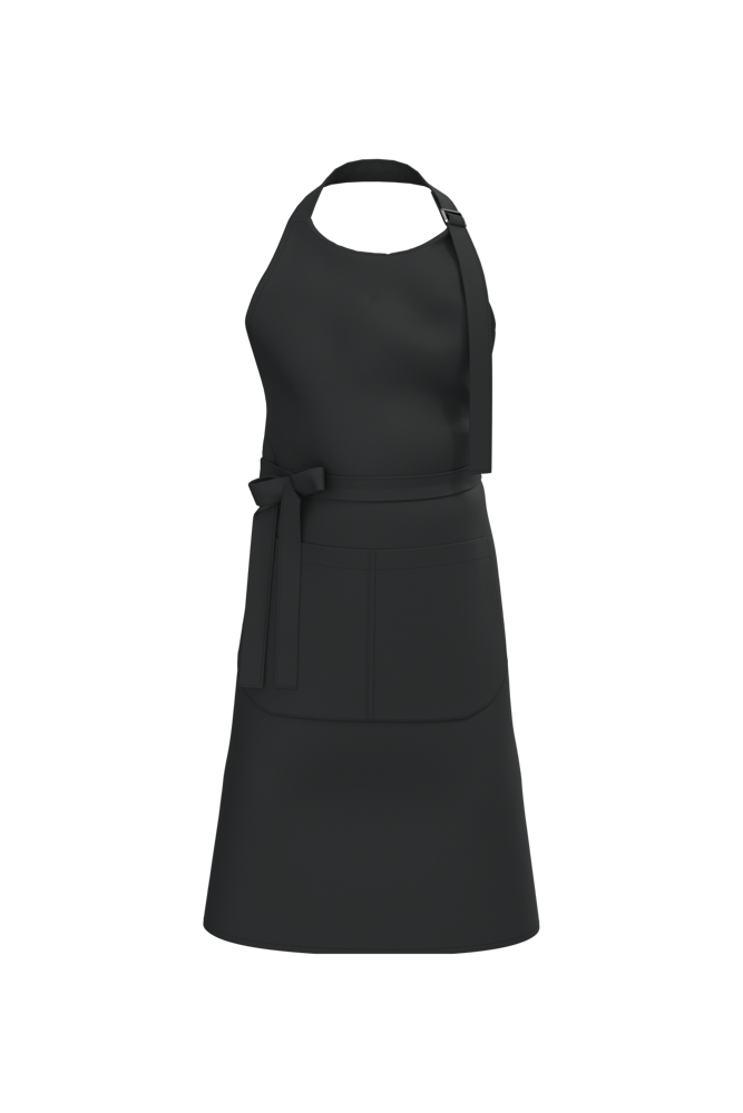 K8007 - Schort met zak van biologisch katoen - Black