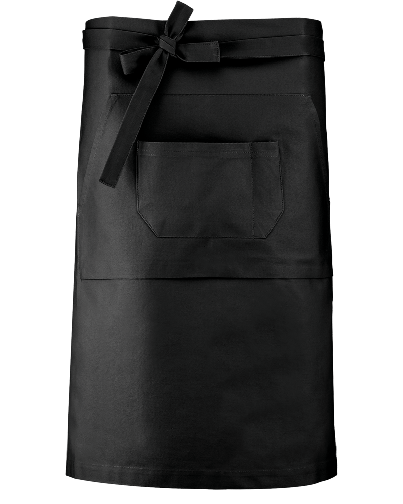 K887 - Katoenen lang schort - Black
