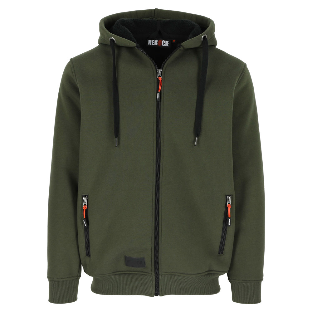 OTIS SWEATER MET KAP - DONKER KAKI