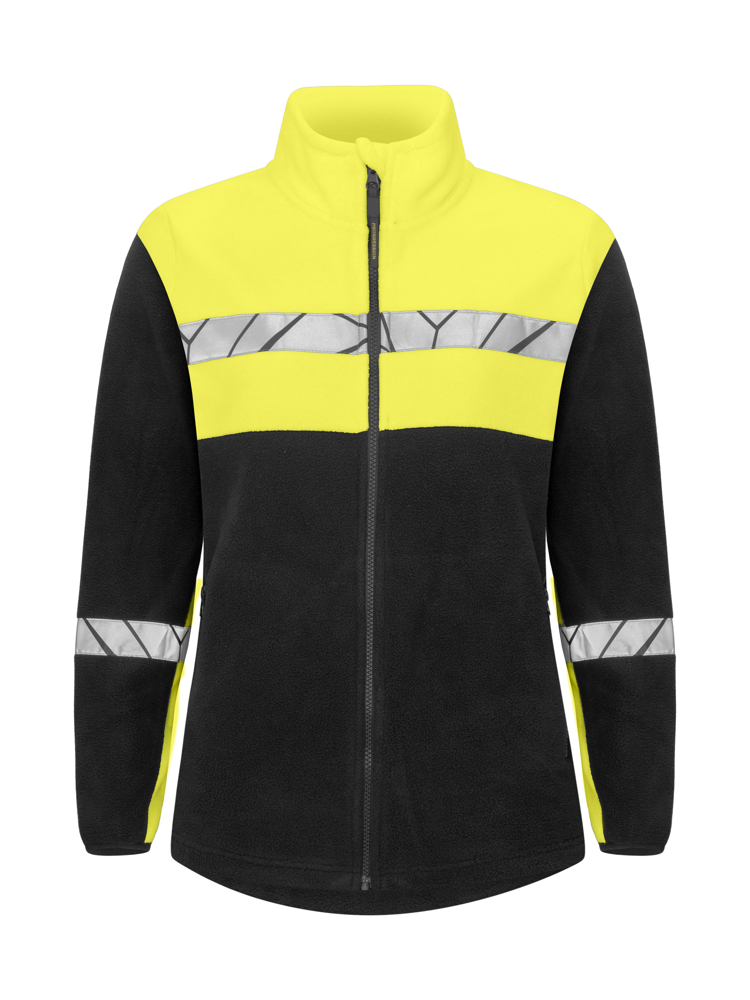 7301 FLEECE DAMES - Zwart/Geel