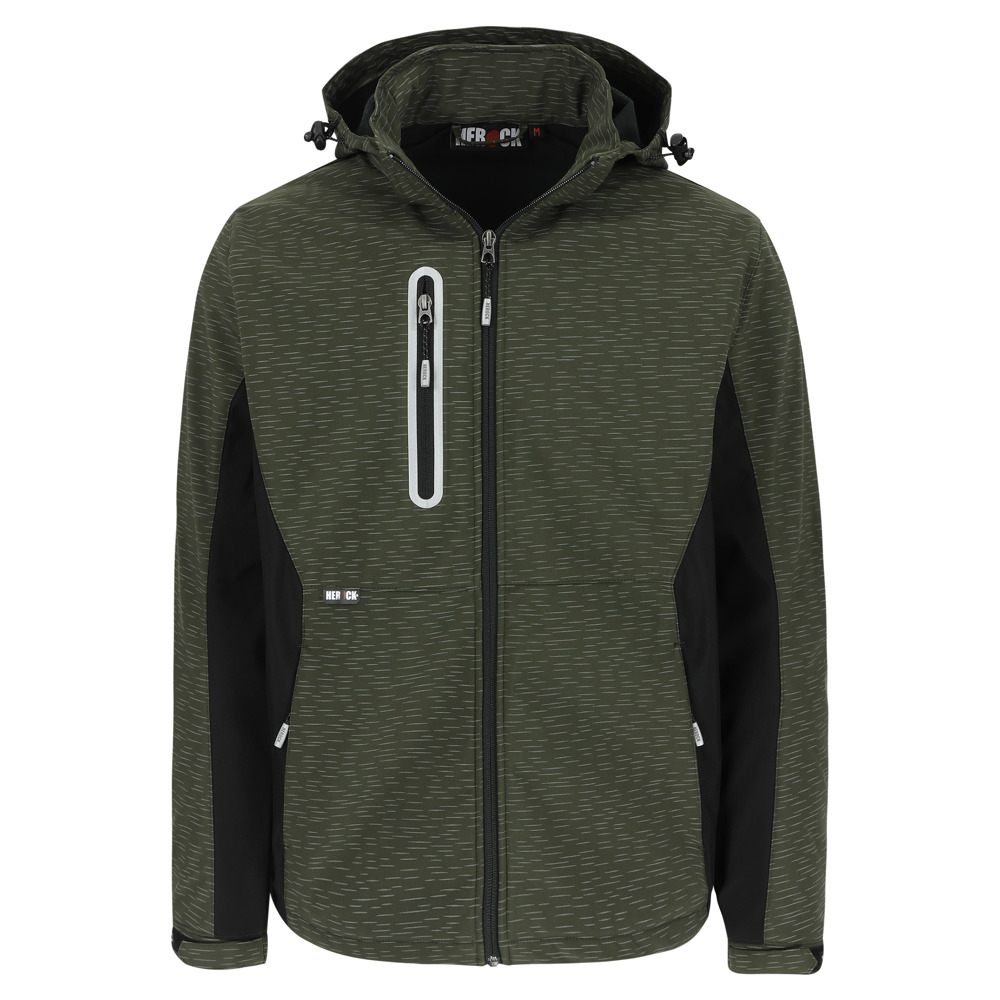 FLEXOR SOFTSHELL JAS - REFLECTEREND KAKI/ZWART