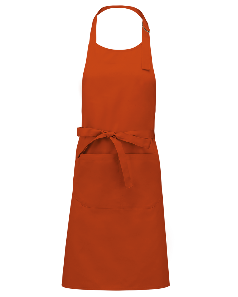 K890 - Schort van Polykatoen met zak - Burnt Orange