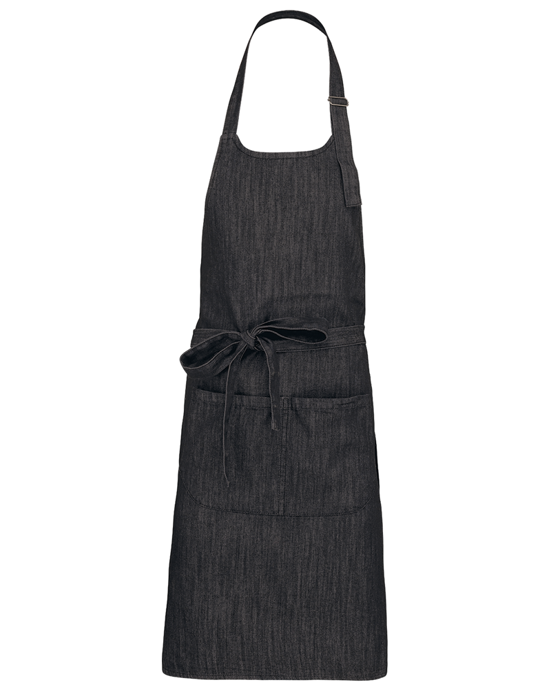 K890 - Schort van Polykatoen met zak - Black Denim