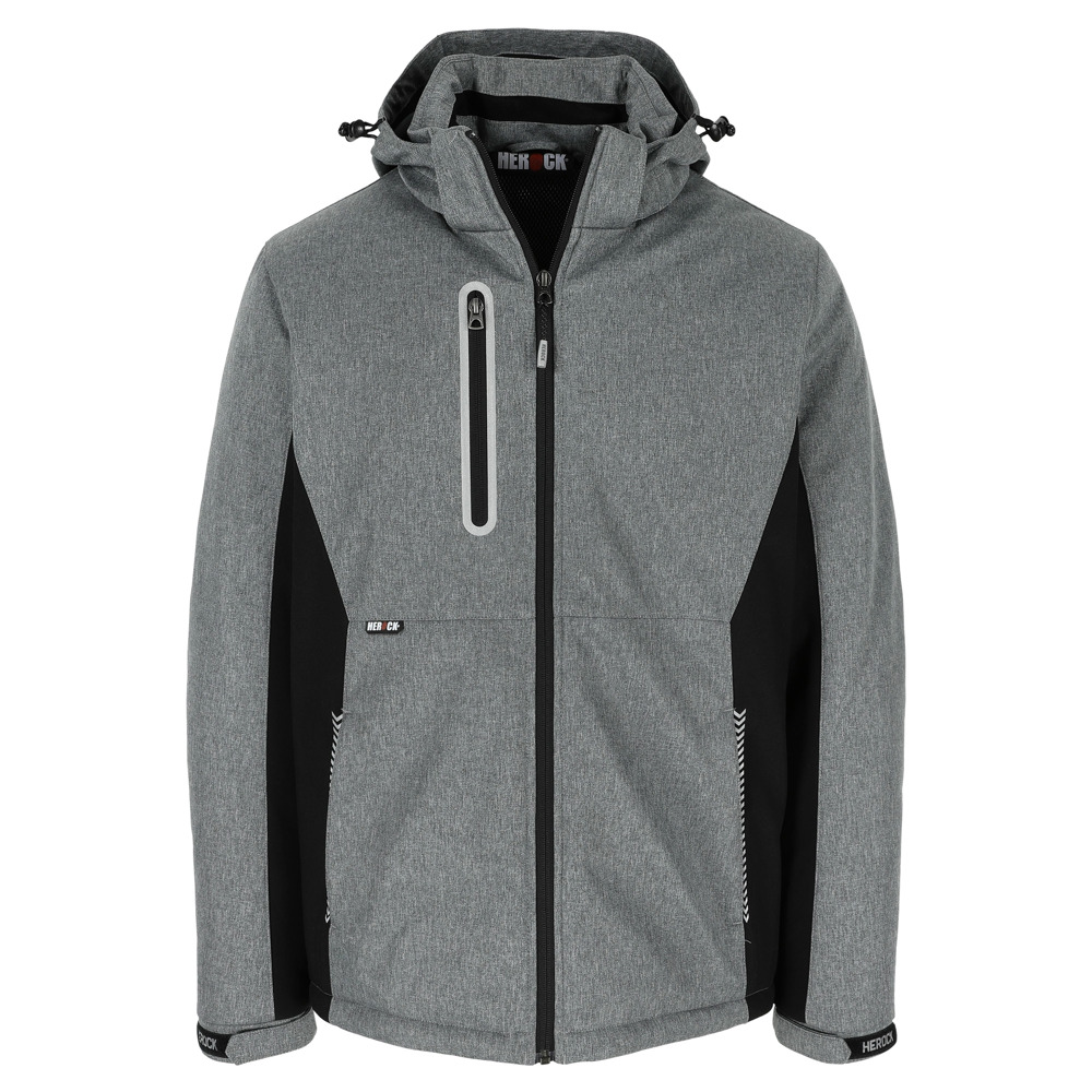 TARIS SOFTSHELL JAS - CHINE GRIJS/ZWART